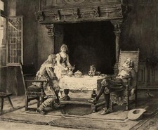 Victor Henri Juglar La sieste Apéritif Eau forte Lucien Quarante XIXème