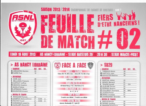 Feuille match asnl - match,