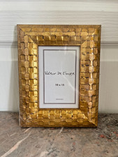 Cadre Rectangle Photo Bois Relief Doré Neuf 10x15 cm France