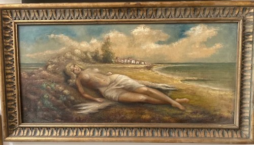 Tableau ancien huile portrait - huile,