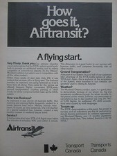 11/1975 PUB DE HAVILLAND AIRCRAFT CANADA TWIN OTTER AIRTRANSIT ORIGINAL AD
