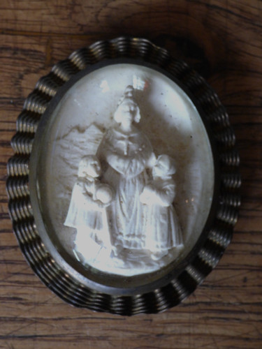 Ancien cadre ovale - ovale, verre