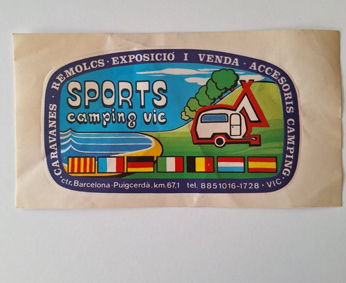 Ancien autocollant camping - autocollant,
