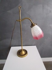 Lampe ancienne laiton et tulipe pate de verre