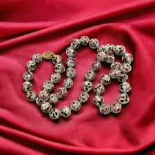 Collier vintage de fleurs de cerisier en perles cloisonnées, noué à la main,...