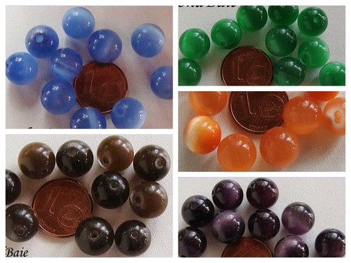 Perles verre oeil chat - 10,