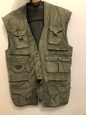 Vintage Utilitaire Gilet L - XL Tactique Gilet de Pêcheur Kaki