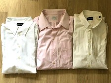 LOT 3 Chemises Hemd Shirt EMPORIO ARMANI COLLEZIONI Size 43-44 Blanc Rose Coton