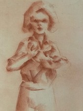 Beau Dessin Fusain Femme