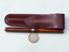 TRES BEAU STYLO PLUME DUPONT ANCIEN en LAQUE DE CHINE / ARGENT avec PLUME OR 18K