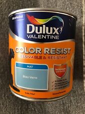 Peinture murs boiseries DULUX VALENTINE Color Resist lessivable mat bleu verre 