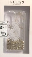 Guess Housse Rigide Liquide Paillettes 4G Logo Or pour IPHONE 12 Mini 5,4 "