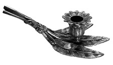 BOUGEOIR BRONZE ARGENTÉ -