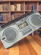 Boombox Realistic – radio cassette stéréo vintage 80s – silver – non testé