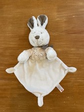 Doudou Plat Losange Lapin Blanc Beige Coccinelle Papillon Echarpe Nicotoy Simba