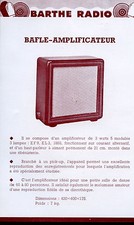 Publicité Barthe - Baffle Amplificateur pour pick up électrophone radio tsf