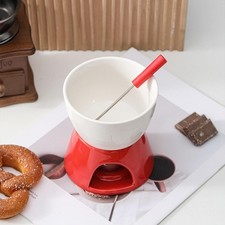 Pot à fondue au chocolat en céramique, bougie chauffe-plat, pot à fondre en