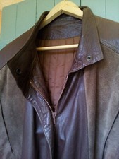 Veste/manteau Femme Cuir et Daim MarronT42/44 souple et comfortable occasion