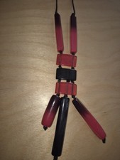 Collier Grenat Rouge Orangé  Bakelite An 70