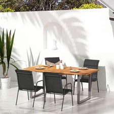 4x Chaises de Jardin Acier et Textilène Noir Fauteuils Terrasse Patio vidaXL