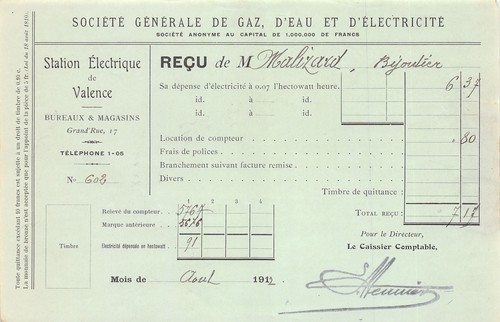 Facture 1912 societe generale - societe,
