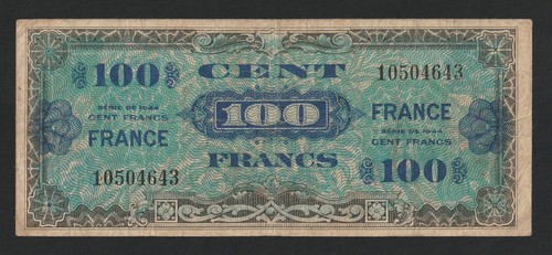Ww2 100 francs - france,, 1944