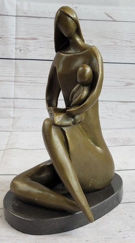 Sculpture bronze mère - en,