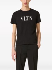 T-shirt noir homme Valentino imprimé logo VLTN 100 % coton Italie taille S