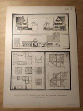PLAN D'ARCHITECTE - M. TURIN - PARIS MAISON PETIT COMMERÇANT VILLAGE INDUSTRIEL