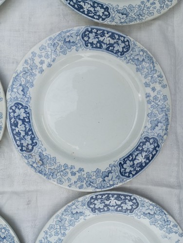 Assiettes plates faïence - 6, en