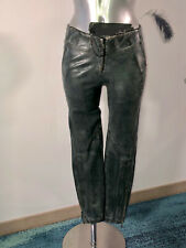 luxe pantalon cuir gris