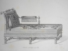 Chaise Longue LOUIS XIII GRAVURE le GARDE-MEUBLE MIDART XIXéme