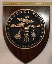 US NAVY Tape de Bouche USS PUGET SOUND Plaque plâtre Marine USA ORIGINAL VINTAGE
