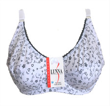 Soutien gorge 90C blanc motifs coeurs et fleurs noirs lingerie femme