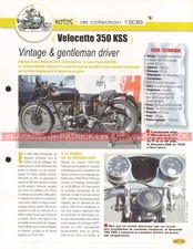 VELOCETTE 350 KSS 1938 Joe Bar Team Fiche Moto #007904