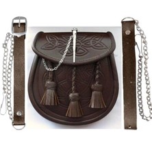 Kilt Sporran En Cuir Brun