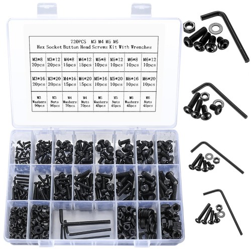720 pcs m6 boulons - 720, m4