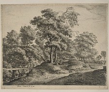 Anthonie WATERLOO (c.1610-1690) - Paysage au petit pont - Eau-forte originale