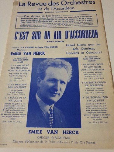 Partition vintage accordéon