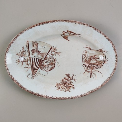 Plat terre fer sepia décor - plat,