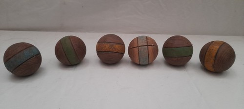 Lot balle boule bois jeu - 6,