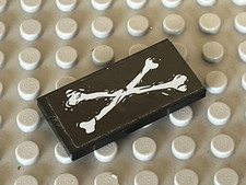 LEGO tile 2x4 with cross bones