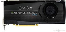 Carte Graphique Nvidia EVGA GeForce GTX670 FTW, 2 Go, HDMI / DP / DVI, 42
