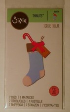 NEW Sizzix Thinlits Christmas Stocking #663426 Sophie Guilar tag candy cane