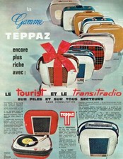 publicité Advertising 1220 1965  Teppaz éléctrophone gamme Tourist Transitriclio
