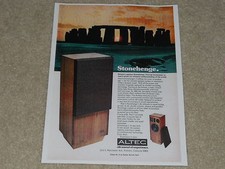 Altec Lansing Stonehenge 1972 Haut Parleur Ad, 1 Page, Article, Infocus