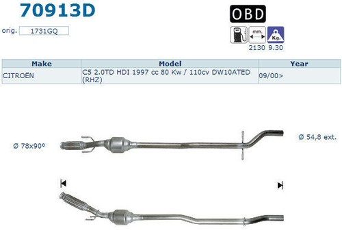 Pot catalytique citroen - pot, c5