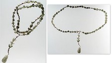 Chapelet en moldavite , grenat