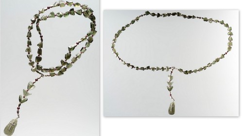 Chapelet moldavite grenat - chapelet,