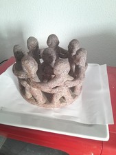 Sculpture Poterie Art Terre Cuite Argile Aztèque Mexique, représentant un groupe